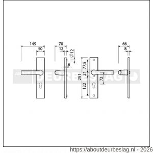 Ami VHB 251/50-379 veiligheids Rotaveer kruk-kruk langschildgarnituur SKG*** VHB deurkruk 379 Rota 251/50 profielcilinder PC 72 F1 en deurkruk 379 Rota 251/50 profielcilinder PC 72 deurdikte 38-42 mm - R10900929 - afbeelding 2