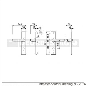 Ami VHB 251/50-379 veiligheids Rotaveer kruk-kruk langschildgarnituur SKG*** VHB deurkruk 379 Rota 251/50 profielcilinder PC 92 F1 en deurkruk 379 Rota 251/50 profielcilinder PC 92 deurdikte 38-42 mm - R10900931 - afbeelding 2