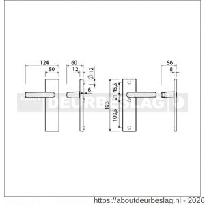 Ami VHB 193/50 veiligheidskortschild SKG*** VHB 193/50 buiten en binnen blind met deurkruk 332 F1 deurdikte 38-42 mm - R10901343 - afbeelding 2