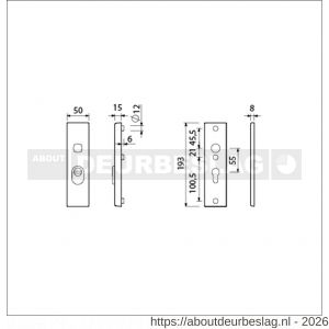 Ami VHB 193/15 KT veiligheidskortschild SKG*** kerntrekbeveiliging VHB 193/15 buiten kerntrek KT 55 en binnen profielcilinder PC 55 F1 deurdikte 38-42 mm - R10901371 - afbeelding 2