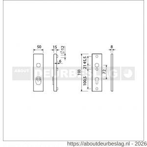 Ami VHB 193/15 KT veiligheidskortschild SKG*** kerntrekbeveiliging VHB 193/15 buiten kerntrek KT 72 en binnen profielcilinder PC 72 F1 deurdikte 38-42 mm - R10901373 - afbeelding 2