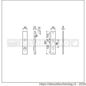 Ami VHB 251/15 KT veiligheidslangschild SKG*** kerntrekbeveiliging VHB 251/50/15 buiten KT 85 en binnen profielcilinder PC 85 F1 deurdikte 38-42 mm - R10901514 - afbeelding 2