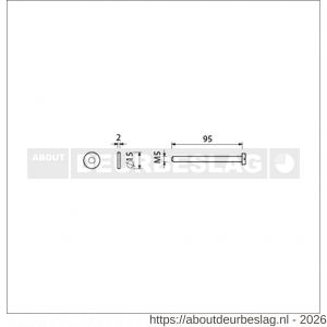 Ami montagesetje bevestiging briefplaat EP deurdikte 83-88 mm - R10900085 - afbeelding 2