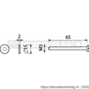 Ami montagesetje bevestiging briefplaat EP deurdikte 53-57 mm - R10900080 - afbeelding 2