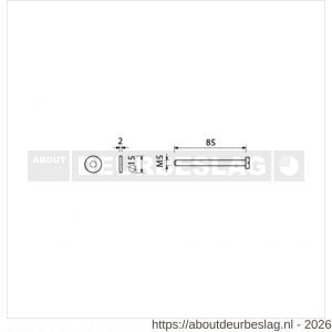 Ami montagesetje bevestiging briefplaat EP deurdikte 73-77 mm - R10900083 - afbeelding 2