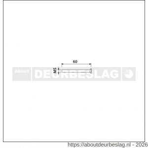Ami deurbeslag patentschroef met zaagsnede RVS M5x60 mm voldraad set 10 stuks - R10900180 - afbeelding 2