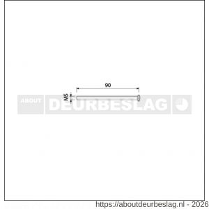 Ami deurbeslag patentschroef met zaagsnede RVS M5x90 mm voldraad set 10 stuks - R10900184 - afbeelding 2
