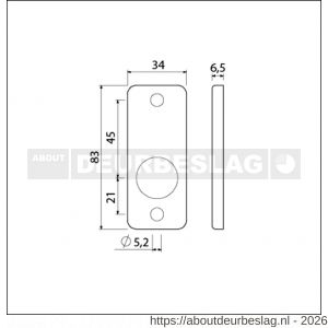 Ami 4 RH krukrozet aluminium rechthoek krukgat zwart - R10900473 - afbeelding 2