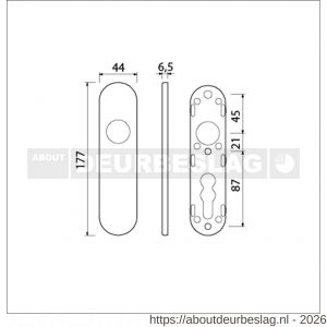 Ami 177/1 Klik kortschild aluminium blind F1 - R10900525 - afbeelding 2
