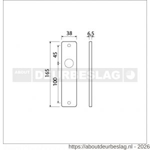 Ami 165/4 RH kortschild aluminium rondhoek blind F1 - R10900504 - afbeelding 2