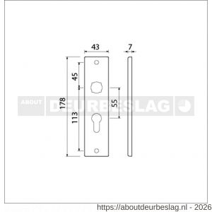 Ami 178/43 kortschild aluminium profielcilinder PC 55 F1 - R10900540 - afbeelding 2