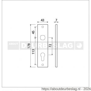 Ami 178/43 kortschild aluminium profielcilinder PC 72 F1 - R10900541 - afbeelding 2
