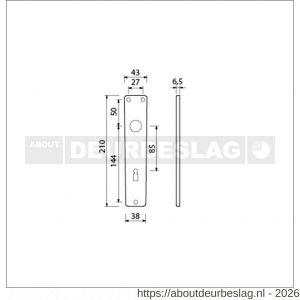 Ami 218/3 RH langschild aluminium rondhoek bontebaard BB 85 F2 - R10900659 - afbeelding 2