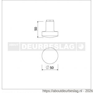 Ami 169/50 knopkruk gatdeel aluminium Varo M6 zwart RAL 9005 structuur finish - R10900427 - afbeelding 2