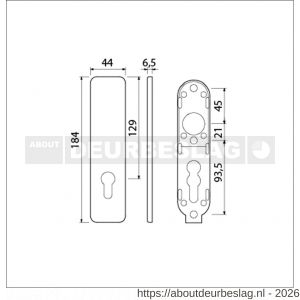 Ami 185/44 Klik kortschild aluminium zonder krukgat profielcilinder PC 72 F1 - R10900597 - afbeelding 2