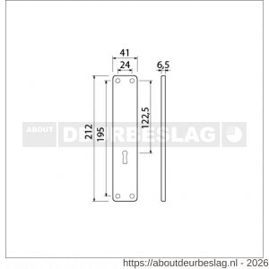 Ami 212/41 RH langschild aluminium rondhoek zonder krukgat sleutelgat SLG 56 F1 - R10900635 - afbeelding 2