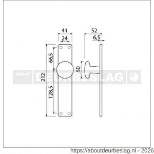 Ami 212/41 RH knoplangschild aluminium knop 160/50 vast langschild 212/41 RH rondhoek blind F1 - R10900748 - afbeelding 2