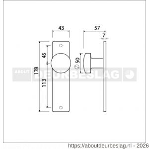 Ami 178/43 knopkortschild aluminium knop 169/50 vast kortschild 178/43 blind F1 - R10900720 - afbeelding 2