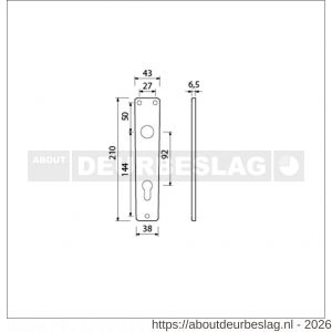 Ami 218/3 RH langschild aluminium rondhoek profielcilinder PC 92 F2 - R10900667 - afbeelding 2