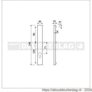 Ami 245/30 smalschild aluminium zonder krukgat profielcilinder PC 92 M5 F1 - R10900781 - afbeelding 2