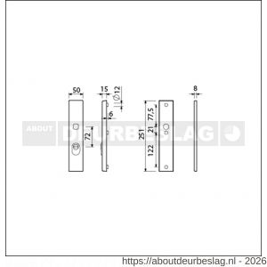 Ami VHB 250/15 KT veiligheidslangschild SKG*** kerntrekbeveiliging ovaal VHB 250/50/15 buiten kerntrek KT 72 en binnen blind F1 deurdikte 38-42 mm - R10901472 - afbeelding 2