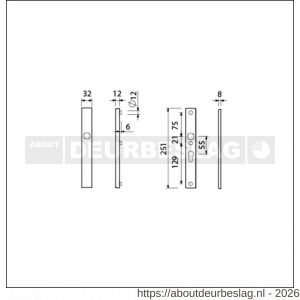 Ami VHB 251/32 veiligheidssmalschild SKG** VHB 251/32 buiten blind en binnen profielcilinder PC 55 F1 deurdikte 53-57 mm - R10901562 - afbeelding 2