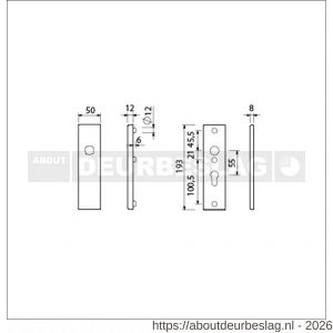 Ami VHB 193/50 veiligheidskortschild SKG*** VHB 193/50 buiten blind en binnen profielcilinder PC 55 F1 deurdikte 38-42 mm - R10901350 - afbeelding 2
