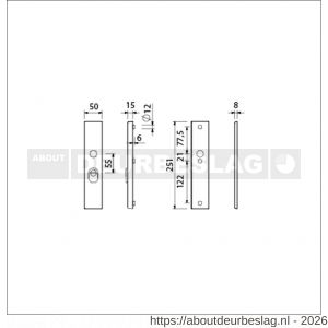 Ami VHB 251/15 KT veiligheidslangschild SKG*** kerntrekbeveiliging VHB 251/50/15 buiten kerntrek KT 55 en binnen blind F1 deurdikte 38-42 mm - R10901508 - afbeelding 2