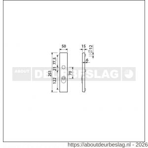 Ami VHB 250/15 KT veiligheidslangschild SKG*** kerntrekbeveiliging ovaal buitenlangschild 250/50/15 KT 70 F1 - R10901480 - afbeelding 2
