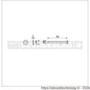 Ami montagesetje bevestiging briefplaat TA/DL deurdikte 53-57 mm 2 schroeven M5x55 mm en 2 onderlegringen - R10900087 - afbeelding 2