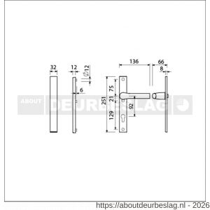 Ami VHB 251/32-379 veiligheids Rotaveer kruk-kruk smalschildgarnituur SKG** VHB 251/32 geheel blind F1 en deurkruk 379 Rota 251/32 profielcilinder PC 92 deurdikte 53-57 mm - R10900884 - afbeelding 2