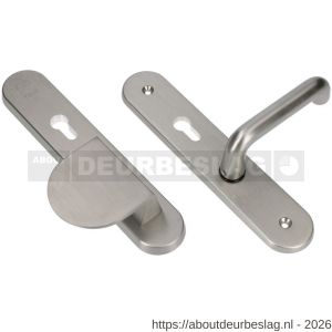 Ami VHB 250/15 KT senioren veiligheidslangschild SKG*** kerntrekbeveiliging Archi Design ovaal omkeer VHB 250/50/1 kerntrek KT 72 omkeer deurduwer 90/83 links en deurkruk 356 Irox deurdikte 38-42 mm - R10901127 - afbeelding 1