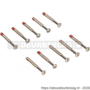 Ami deurbeslag patentschroef met zaagsnede ijzer vernikkeld M4x38 mm voldraad borgmiddel set 10 stuks - R10900175 - afbeelding 1