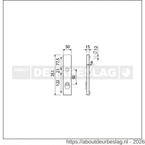 Ami VHB 251/15 KT veiligheidslangschild SKG*** kerntrekbeveiliging buitenlangschild 251/50/15 kerntrek KT 92 mm F1 - R10901492 - afbeelding 2