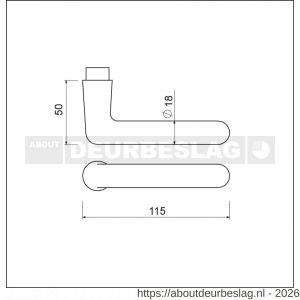 Ami 362 deurkruk aluminium Archi Design deurdikte 38-42 mm Irox - R10900399 - afbeelding 2