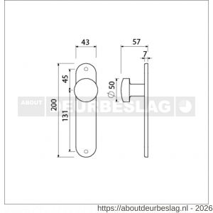 Ami 200/1/7 knoplangschild aluminium knop 169/50 vast langschild 200/1/7 blind F1 - R10900743 - afbeelding 2