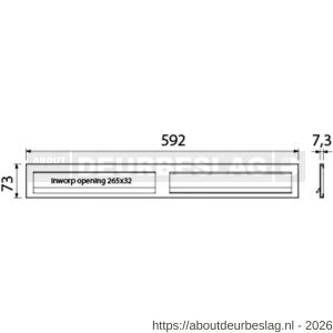 Ami DL postkast briefplaat met veer aluminium 2 delig 592 mm F1 2x 265 mm inworp 32x265 mm - R10900058 - afbeelding 2