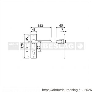 Ami KS 178/43-386 kruk-kruk garnituur deurkruk 386 Rota kortschild 178/43 profielcilinder PC 72 F1 - R10900120 - afbeelding 2