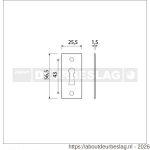 Ami 4 vlak sleutelrozet aluminium afdekplaatje sleutelgat F1 - R10900486 - afbeelding 2
