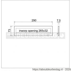 Ami DL postkast briefplaat met veer aluminium 290 mm 290/73 F1 - R10900057 - afbeelding 2