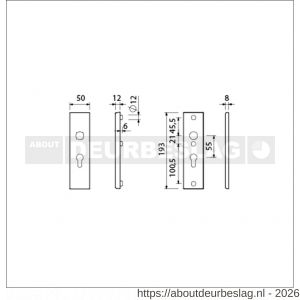 Ami VHB 193/50 veiligheidskortschild SKG*** VHB 193/50 buiten en binnen profielcilinder PC 55 F1 deurdikte 38-42 mm - R10901344 - afbeelding 2