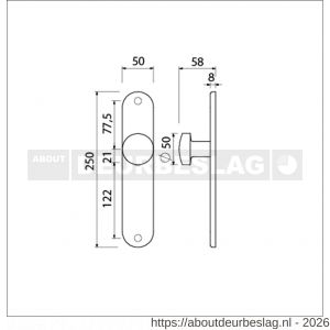 Ami 250/50/8/1 knoplangschild aluminium knop 169/50 vast langschild 250/50/1/8 blind R6,5 F1 - R10900756 - afbeelding 2