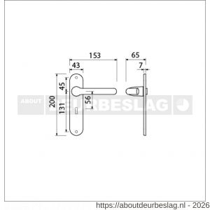 Ami LS 200/1/7-386 kruk-kruk garnituur deurkruk 386 Rota langschild 200/1/7 sleutelgat SLG 56 F1 - R10900122 - afbeelding 2