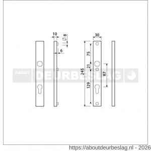 Ami 245/30 smalschild aluminium profielcilinder PC 87 1/2 M5 F1 - R10900785 - afbeelding 2