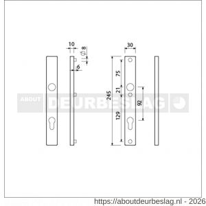Ami 245/30 smalschild aluminium profielcilinder PC 92 1/2 M5 F1 - R10900786 - afbeelding 2