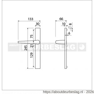 Ami 245/30-357 smalschild-kruk-kruk garnituur deurkruk 357 vastdraaibaar 245/30 blind M5 F1 - R10900136 - afbeelding 2