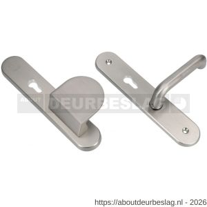 Ami VHB 250/50/1-90/83 senioren veiligheidsvoordeur-duwerlangschildgarnituur SKG** Archi Design ovaal omkeer VHB 250/50/1 profielcilinder PC 72 omkeer deurduwer 90/83 rechts en deurkruk 356 Irox deurdikte 38-42 mm - R10900814 - afbeelding 1