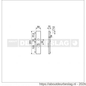 Ami VHB 251/15 KT veiligheidslangschild SKG*** kerntrekbeveiliging buitenlangschild 251/50/15 kerntrek KT 55 mm F1 - R10901488 - afbeelding 2
