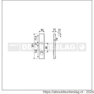 Ami VHB 251/15 KT veiligheidslangschild SKG*** kerntrekbeveiliging buitenlangschild 251/50/15 KT 85 mm F1 - R10901491 - afbeelding 2