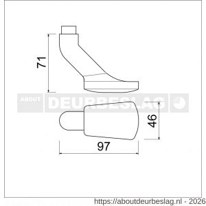 Ami 166 knopkruk gatdeel aluminium M6 F1 - R10900424 - afbeelding 2